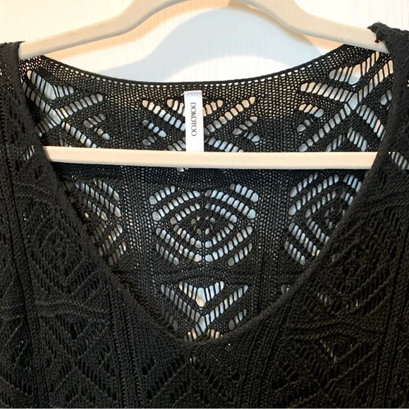 DOKOTOO Crochet Hollow Out 3/4 Sleeve Pullover Off Shoulder Sweater XXL - Picture 5 of 11